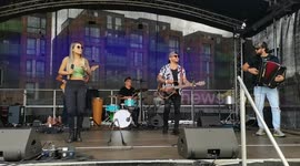 Vitoria & Rodolfo performs at LatinoLife In The Park 2022, London, UK.