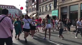 LGTB Cummunity Celebrating Gay Pride with a Parade in Copenhagen