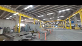 Crazy FPV drone flying in the Offshore Inland fabrication shop at the Port of Pensacola.