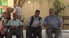 Elderly Palestinians take part in sports and educational activities at the aged Care Association