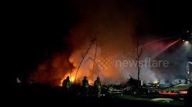 Multi alarm barn / commercial building fire Shamokin Township, Pennsylvania