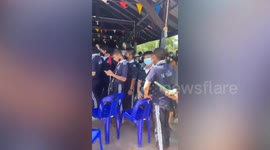 Six schoolchildren when bridge collapses into lake in Thailand