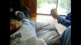 Boy Hits Self in Face