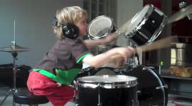 Boy Plays Drums
