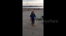 Duckling Follows Woman