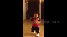 Tot Plays Basketball