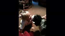 Girl Tries to Kiss Dog