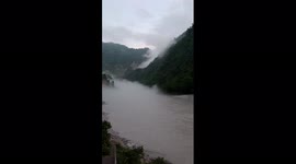Holy River Ganges view from hills of Rishikesh