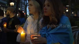 Ukrainians hold vigil in NYC night before Independence Day