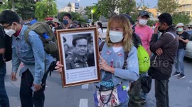 Protesters face off with police at anti-government rally in Bangkok, Thailand