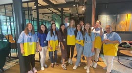 Ukraine nationals who were bound to leave their country celebrated independence day far from their motherland