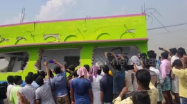 Ganges river erosion: local mosque is eaten up by the river as the ground around it crumbles