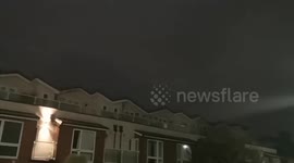 Mysterious Shadow form goes accross the clouds during the Thunderstorm