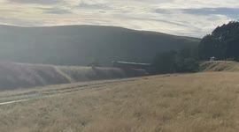 The Royal Mail  traffic going through Upper Clyde Valley at Crawford, Scotland