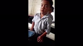 My student is trying hard not to fall asleep while his friends are reciting lessons