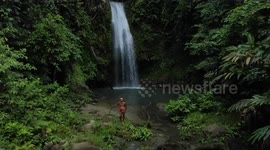 Exploring the beauty of the Kulukubuk waterfall on the Mentawai island