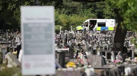 Police launch probe after human remains are discovered in a skip at UK cemetery