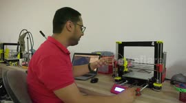 Palestinian engineer Mohammad Abu Matar, 35, uses 3D printing to produce the medical and educational equipment