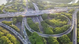 Drone Footage Of Zhuxi Overpass in Nanning, China