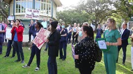 Nurses and midwives strike outside Sydney hospital over safety concerns