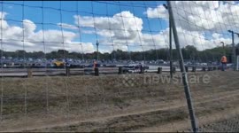 Car Gets Rammed off the Track in car banger racing in Oxfordshire