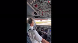 Here's what a retiring pilot's water salute looks like from inside the cockpit