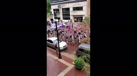US white supremacist group Patriot Front marches through Indianapolis
