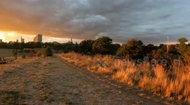London: Sunset over Burgess Park