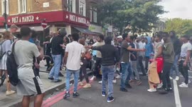 Motorbike rider attacked by mob as Eritrean Embassy protesters block Islington High Street in London
