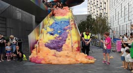 Amazing artwork made of foam brings delight to the people of Greenwich (Short version)