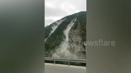 Landslide caused by earthquake injures at least 2 in southern China