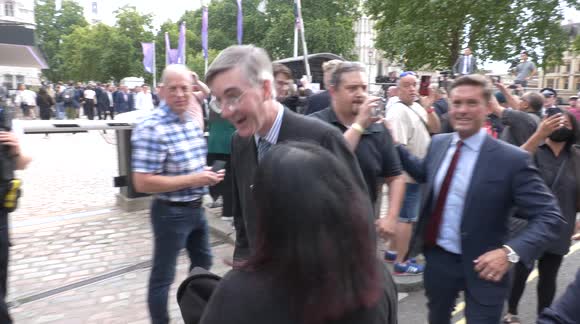 Jacob Rees-Mogg all smiles as Liz Truss announced as UK's new Prime Minister