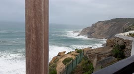 Panoramic view of the ocean from the Mosselbay hilltop Lighthouse.