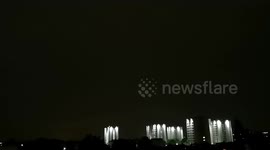 Amazing thunder and lightning hits the skies of East London as nature puts on an amazing natural display  (Short)