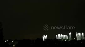 Amazing thunder and lightning hits the skies of East London as nature puts on an amazing natural display