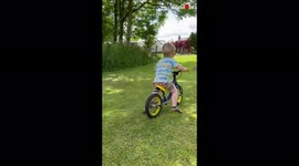 'Persistent kid cyclist doesn't let failure stop him from acing a fun bike trick '