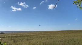 Moment Ukrainian forces appear to shoot down Russian fighter jet near Kharkiv