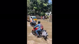 Situation on the roads after severe floods in Bangalore, India