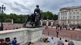 Crowds begin to gather outside Buckingham Palace following confirmation of Her Majesty, The Queen's ill health