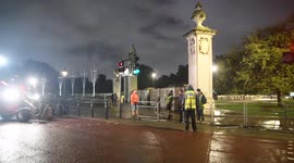Barriers have been put up outside of Buckingham Palace