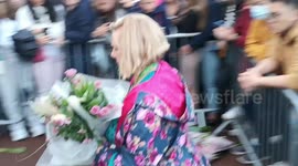 During the early flower laying of floral tributes outside Buckingham Palace, the Police had not quite got their act together and so a member of the public stepped in and bravely took charge making sure the flowers got laid onto the floor with respect rath