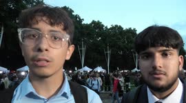 Two students from Westminster West Middle School attend Buckingham Palace to show their respects for the late Queen after her death