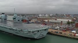 Royal Navy flags are lowered to half-mast as it is announced Her Majesty Queen Elizabeth II has died
