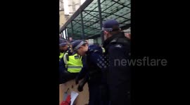 Footage of violent scenes at student protest, London