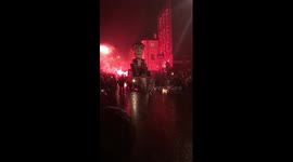 Effigy of Jeremy Clarkson being pulled by the Stig at Lewes Bonfire Parade