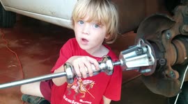 Five-year-old boy becomes a mechanic for YouTube video