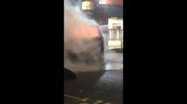 Vauxhall car up in flames outside Chingford station