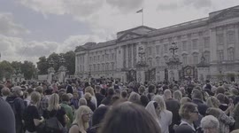 Crowds gather at Buckingham Palace for Queen Elizabeth II death commemorations