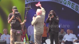 Candidate Luiz Inacio Lula da Silva makes a political speech in Taboão da Serra, São Paulo, Brazil