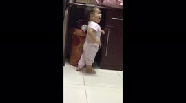 My baby fall in slow motion and her laugh to her fall making it the cutest thing I've seen that day.